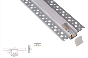 Stucprofiel | Inbouw | 1 Meter | Recht | Aluminium | 17 x 14.5 | COB ledstrip Livolo Nederland