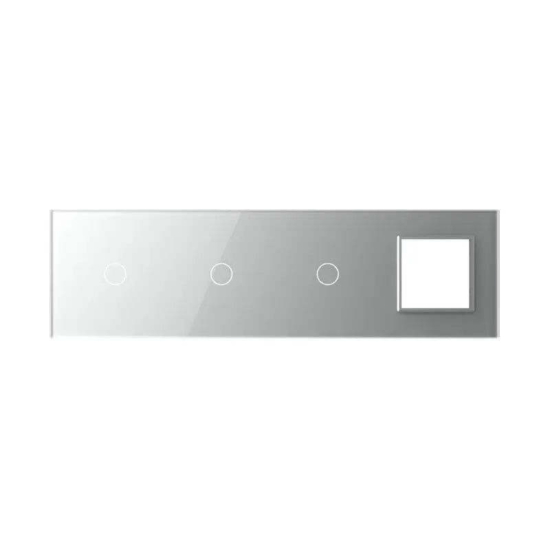 Livolo glazen afdekraam in grijs 1+1+1+SR voor drie touch schakelaars en SR module