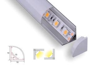 Profiel | Opbouw | 1 Meter | Hoek | Aluminium | 16 x 16 | COB ledstrip Livolo Nederland