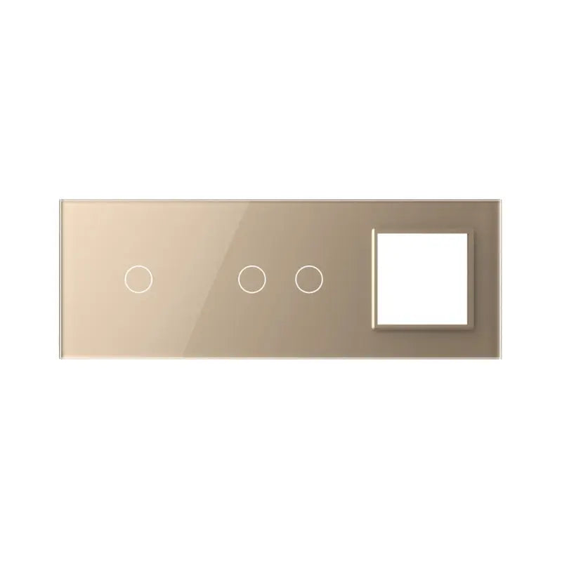 Livolo glazen afdekraam in goud 1+2+SR voor touch schakelaars en SR module