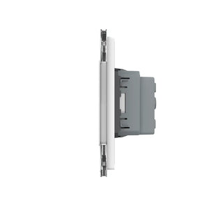 Witte Franse Livolo SR wandcontactdoos met drie stopcontactmodules