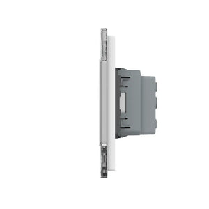 Vijf witte Livolo stopcontactmodules met Franse aardingspen