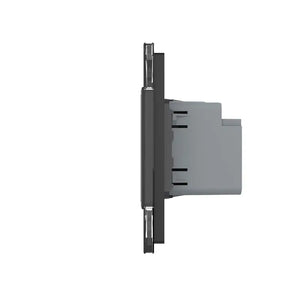 Livolo | Zwart | SR+SR | Wandcontactdoos | USB + USB type C oplader Livolo Nederland B.V.