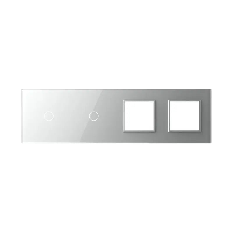 Livolo glazen afdekraam in grijs 1+1+SR+SR voor twee touch schakelaars en twee SR modules