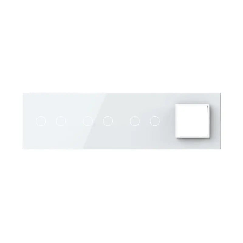 Livolo glazen afdekraam in wit 2+2+2+SR voor drie dubbele touch schakelaars en SR module
