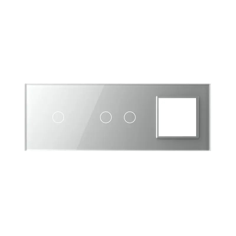 Livolo glazen afdekraam in grijs 1+2+SR voor touch schakelaars en SR module