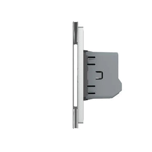 Livolo | Grijs | SR+1 | Aan/Uit | Wandcontactdoos + USB-C Oplader | Schakelaar Livolo Nederland B.V.