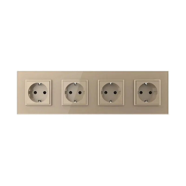 Livolo | Goud | SR+SR+SR+SR | Wandcontactdoos Livolo Nederland B.V.