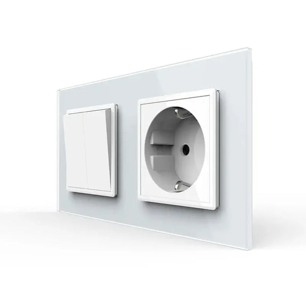 Livolo | Wit | SR+SR | Aan/Uit | Dubbele wipschakelaar | Wandcontactdoos Livolo Nederland B.V.