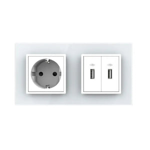 Livolo | Wit | SR+SR | Wandcontactdoos | USB + USB oplader Livolo Nederland B.V.