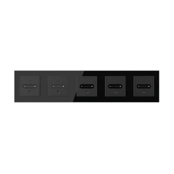 Livolo | Zwart | SR+SR+SR+SR+SR | Slide-Dimmer | Smart Home Livolo Nederland B.V.