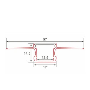 Stucprofiel | Inbouw | 1 Meter | Recht | Aluminium | 17 x 14.5 | COB ledstrip Livolo Nederland