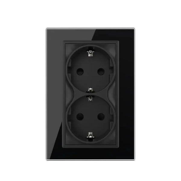 Livolo | Zwart | Dubbel Wandcontactdoos | 1 inbouwdoos Livolo Nederland B.V.