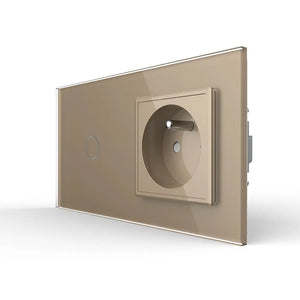 Gouden Franse wandcontactdoos met touch lichtschakelaar voor design schakelmateriaal
