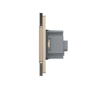 Livolo goud stopcontact met aardpen en aan uit touch schakelaar voor luxe woning